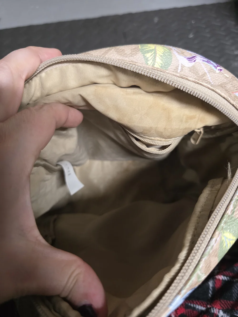Floral Print Mini Backpack - Tan